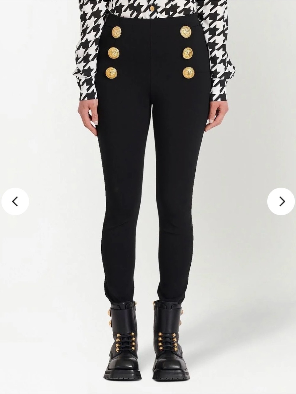 BALMAIN WOMEN 6 Button Jersey Pants Black Size 38 US 6